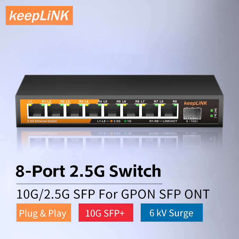 Ethernet Switch 8 Port - KeepLiNK 8-Port 2.5Gbps Ethernet Network with