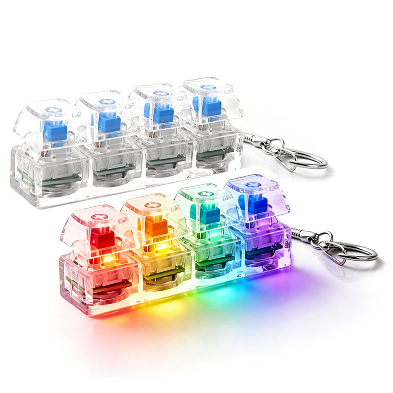 Office Tech - 4Keys Mechanical Keyboard Keychain Finger Button