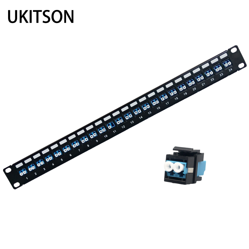 Server Rack Shelf - 24-Port LC Fiber Optic Patch Panel