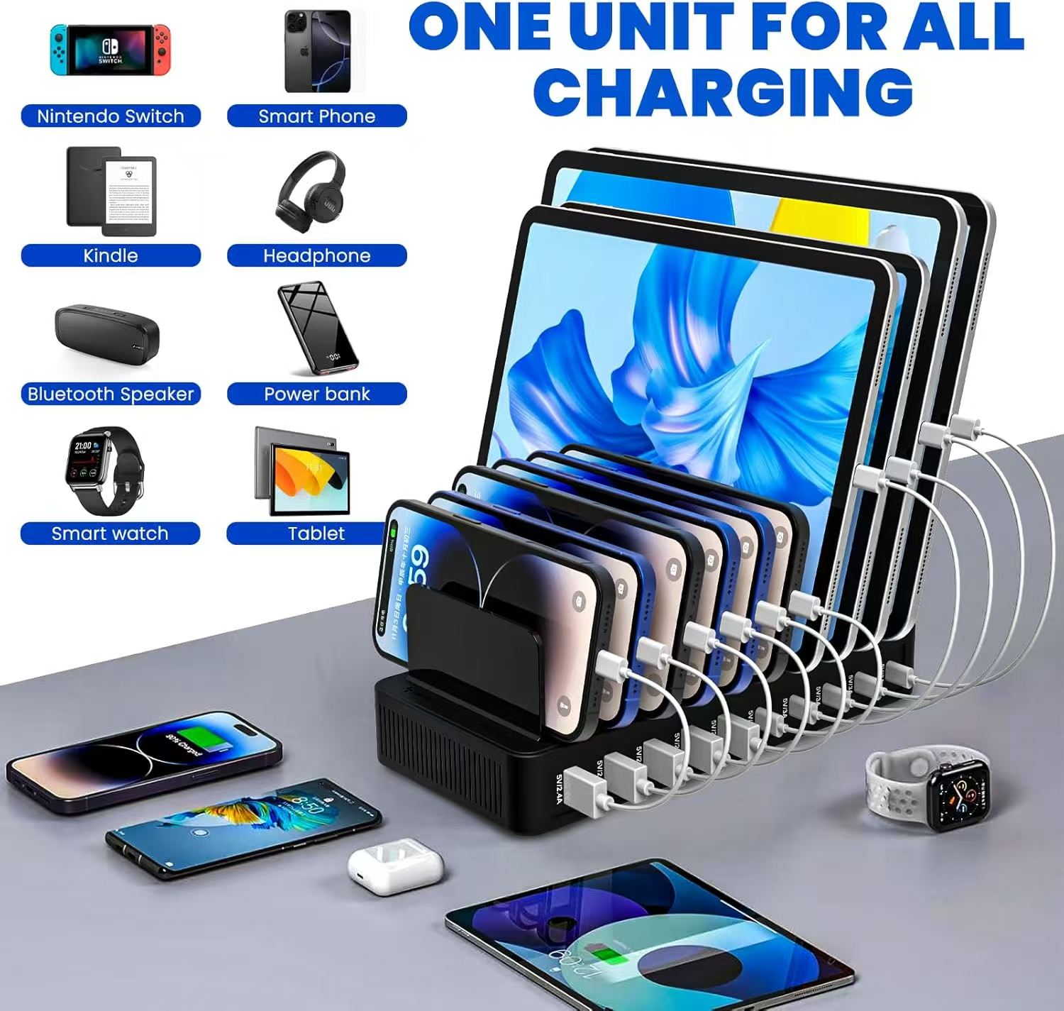 100W Power Hub Charger Stand:  - Office Xp ulasan dan harga