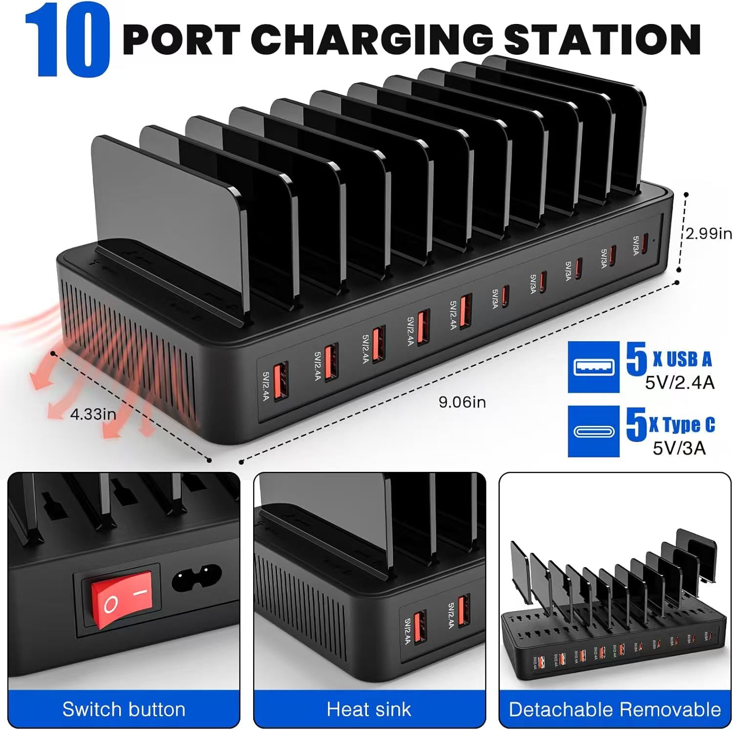100W Power Hub Charger Stand:  - Office Xp ulasan dan harga