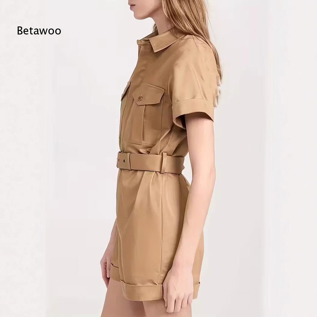 Khaki Short Sleeve Utility Pla - Office Tech ulasan dan harga