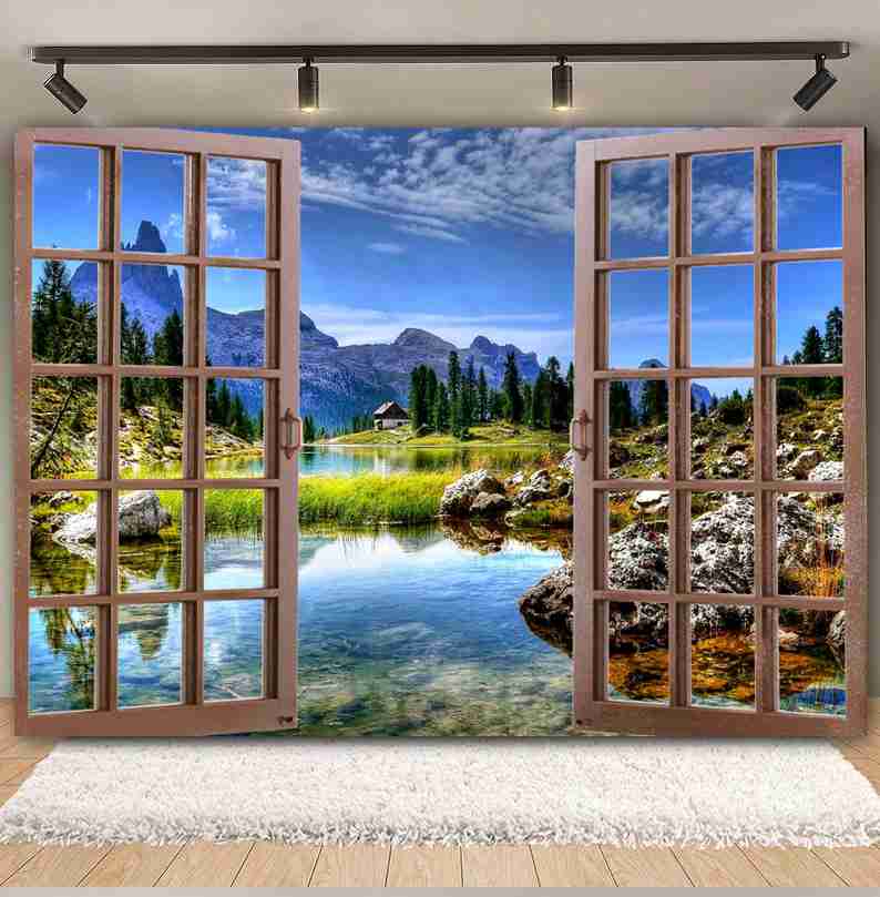 Spring Scene Window Backdrop S - Office Tech Background ulasan dan harga