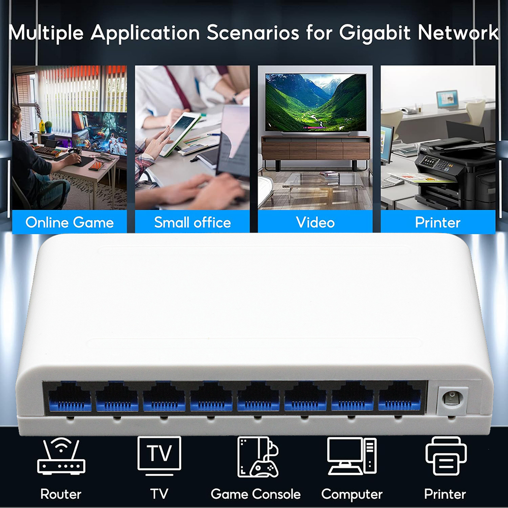 RJ45 5/8 port 10/100/1000Mbps  - Ethernet Switch 8 Port ulasan dan harga