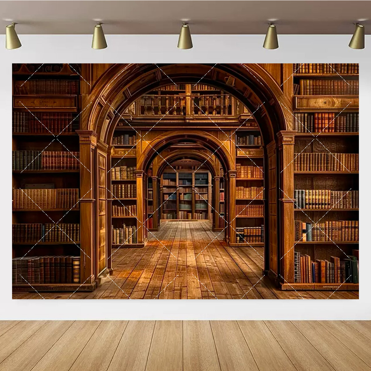 Vintage old Wooden Bookshelf B - Office Tech Background ulasan dan harga