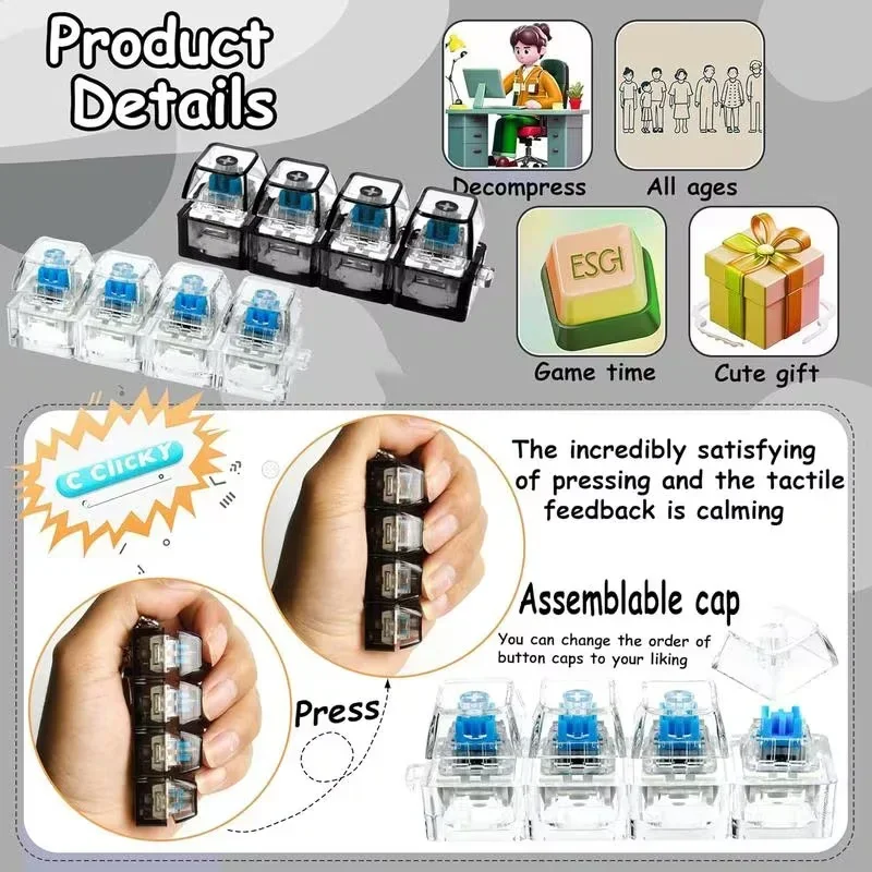 1pcs LED Keyboard Keycap Stres - Office Productivity Tech ulasan dan harga
