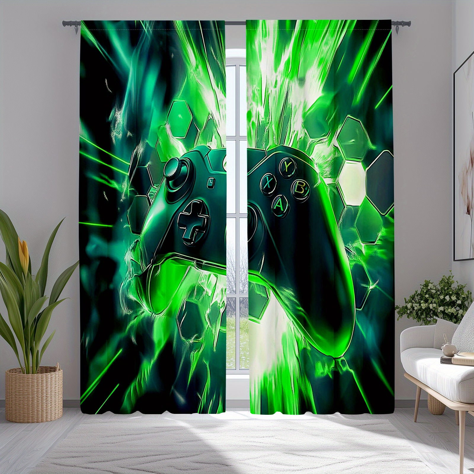 Gaming Controller Curtains Gre - Tech Office Youtube ulasan dan harga