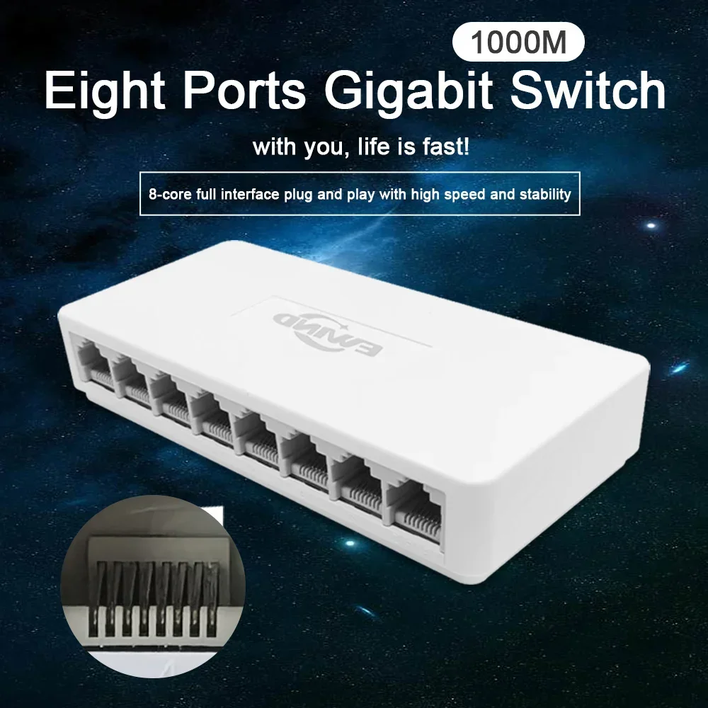 New 10/100/1000Mbps Ethernet S - Ethernet Switch 8 Port ulasan dan harga