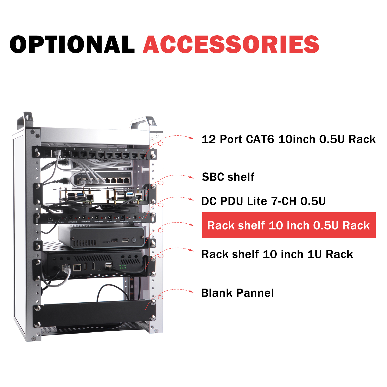 DeskPi 0.5U 10 inch Rack Shelf - Server Rack Shelf ulasan dan harga