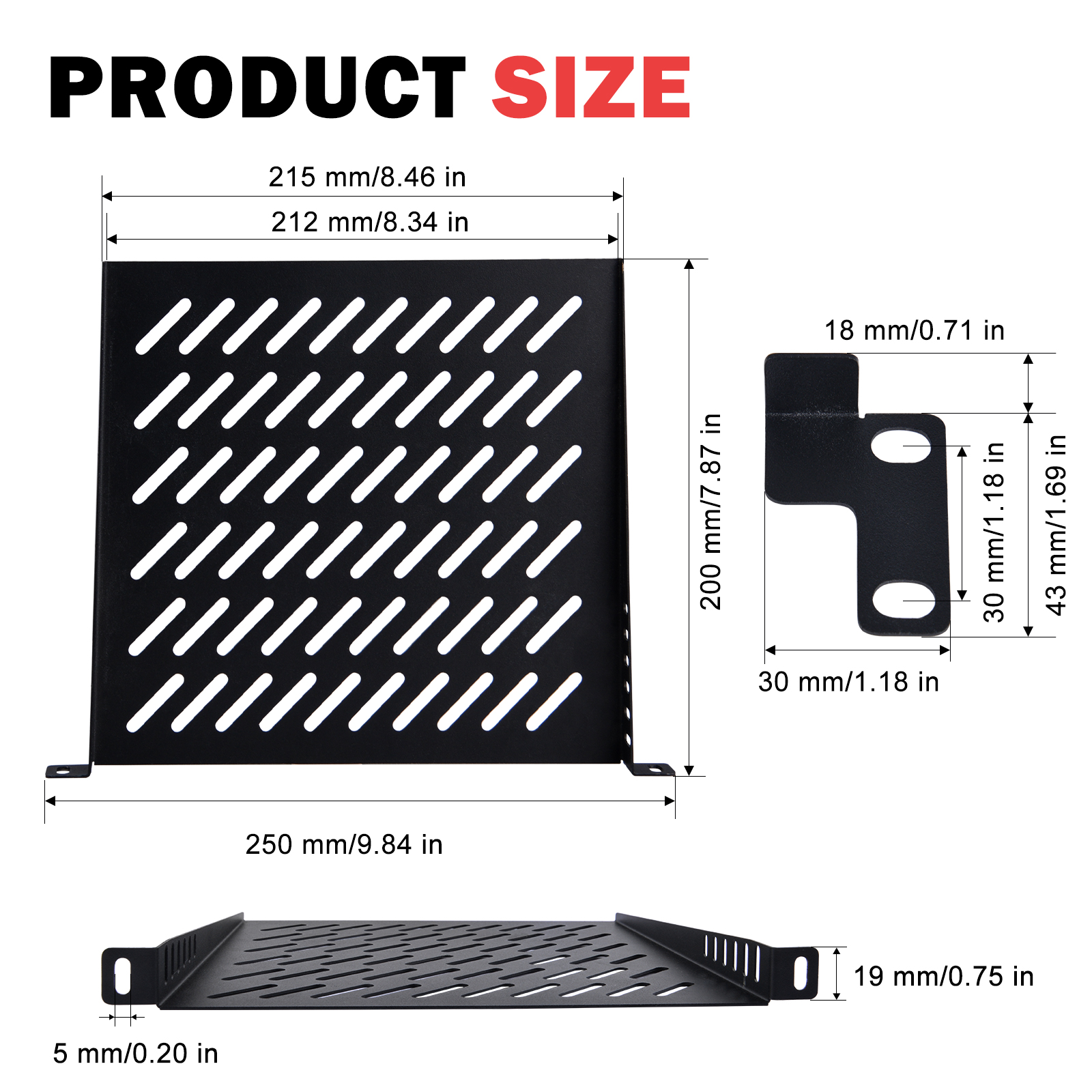 DeskPi 0.5U 10 inch Rack Shelf - Server Rack Shelf ulasan dan harga