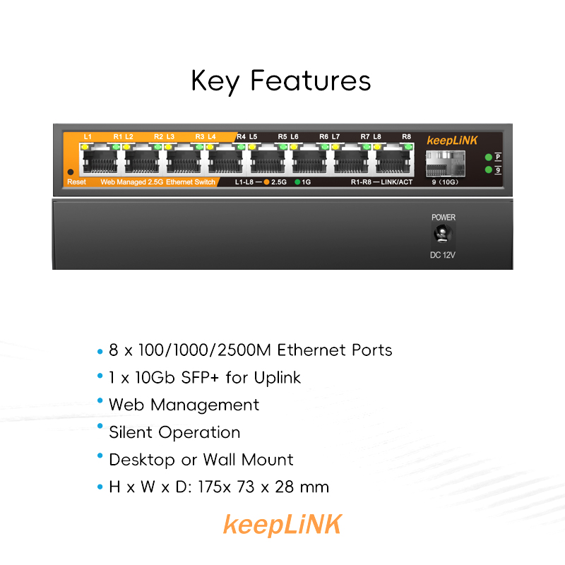 KeepLiNK 8-Port 2.5GbE Managed - Ethernet Switch 8 Port ulasan dan harga