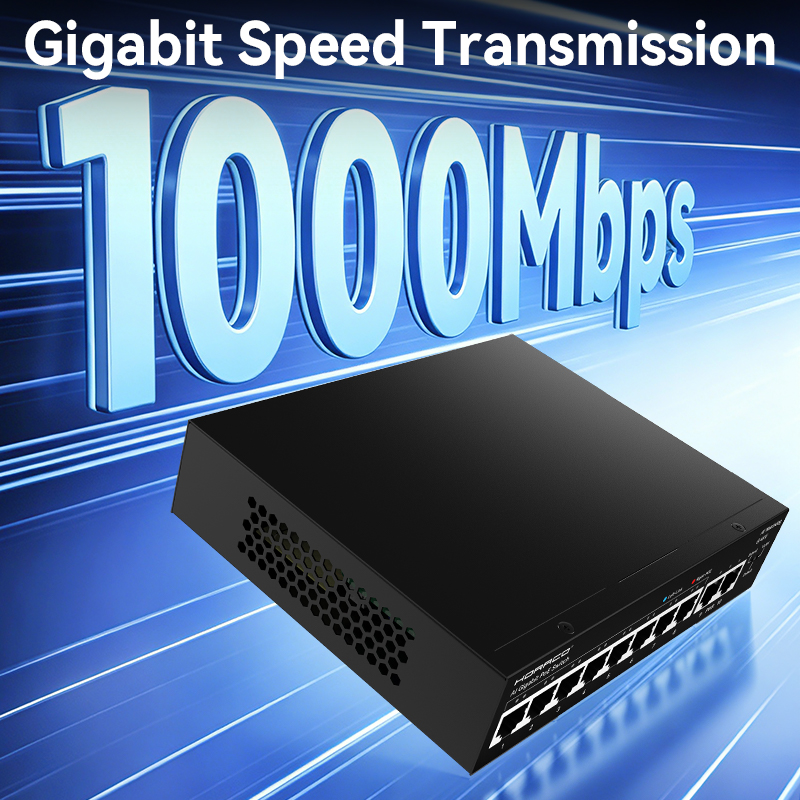 HORACO 8 Port Gigabit POE Swit - Ethernet Switch 8 Port ulasan dan harga