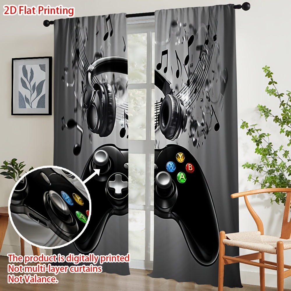 2pcs Game Controller Curtains  - Office Print Tech ulasan dan harga