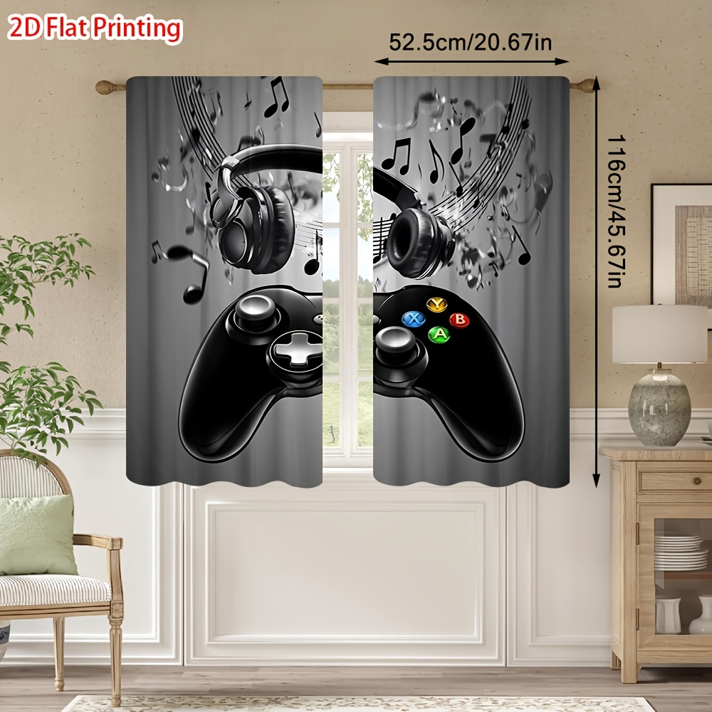 2pcs Game Controller Curtains  - Office Print Tech ulasan dan harga