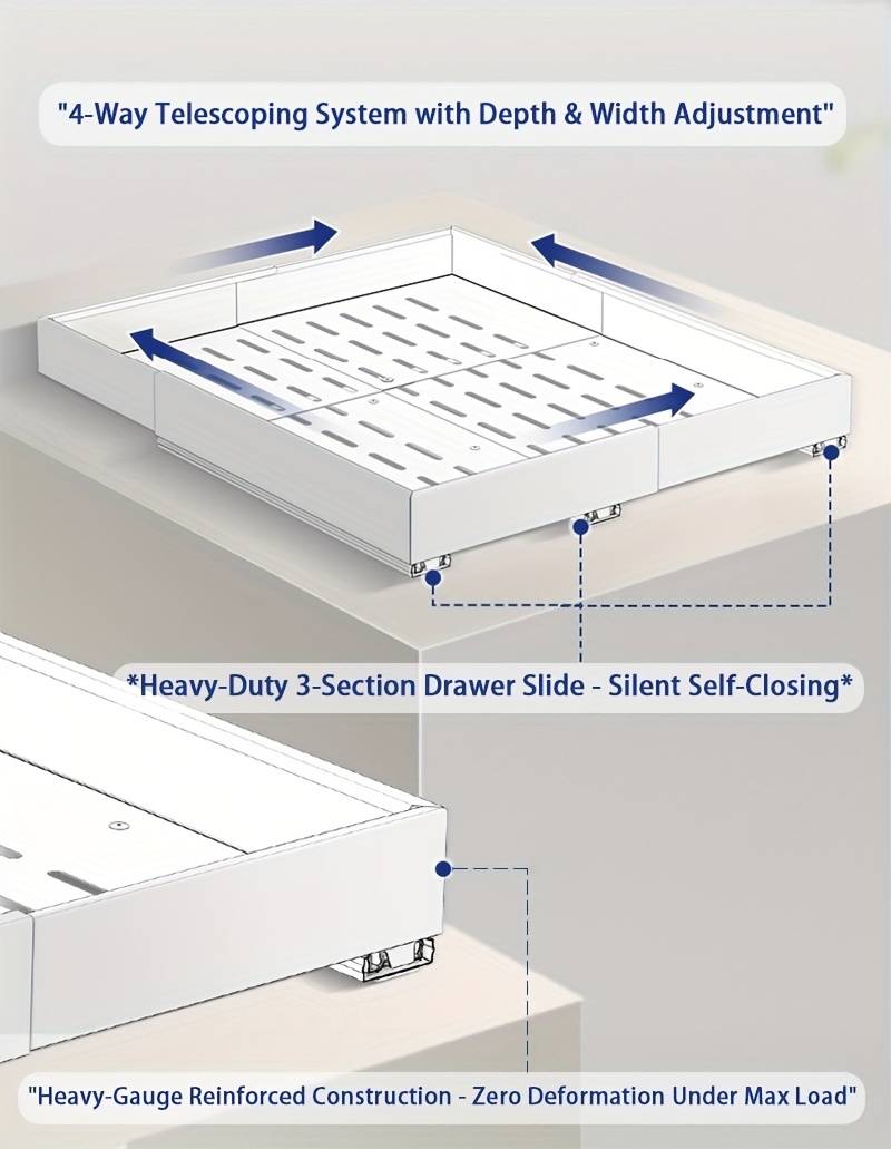 Pull Out Tray Organizer Kitche - Server Rack Shelf ulasan dan harga